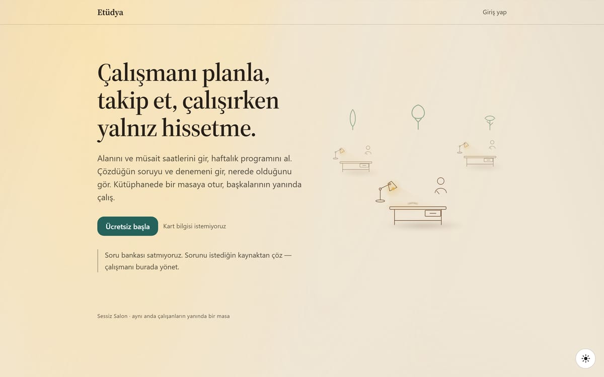 Etüdya — çalışma planlama ve takip uygulaması — ekran görüntüsü